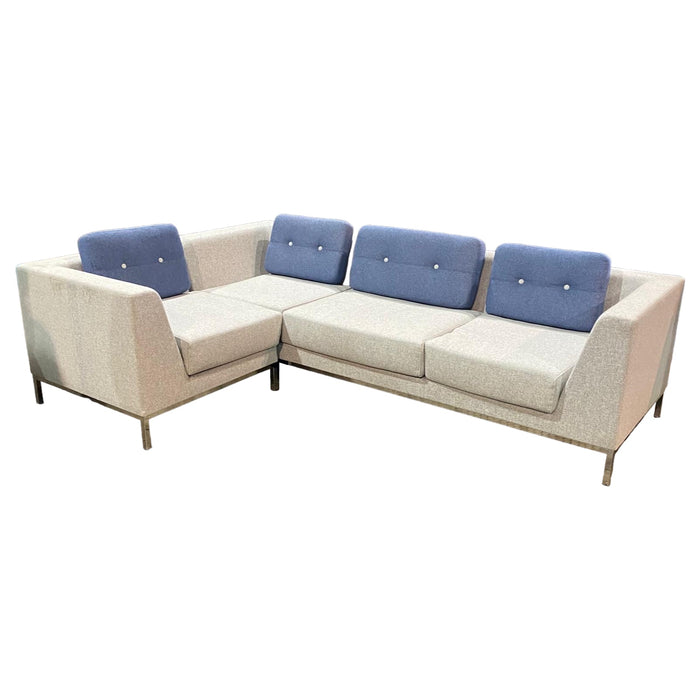 Refurbished Allermuir Octo 'L' Shape Sofa in Grey & Navy