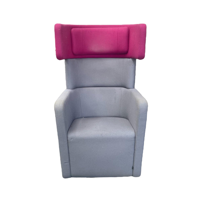 Refurbished Bene PARC Wingback Single Booth in Pink & Grey