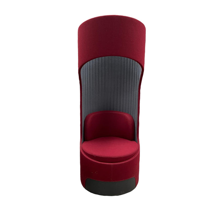 Refurbished Boss Design Cega High-Back Privacy Seat in Red & Grey