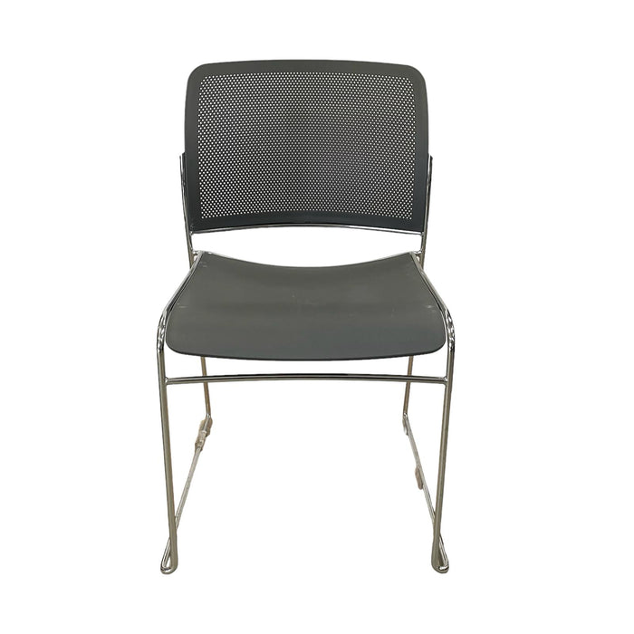 Refurbished Boss Design, Starr Stacking Chair in Dark Grey