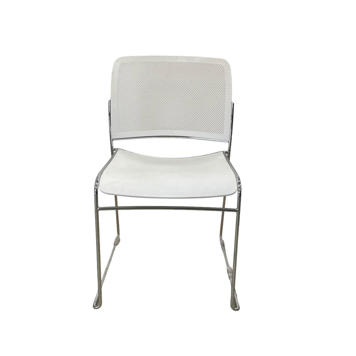 Refurbished Boss Design, Starr Stacking Chair in White