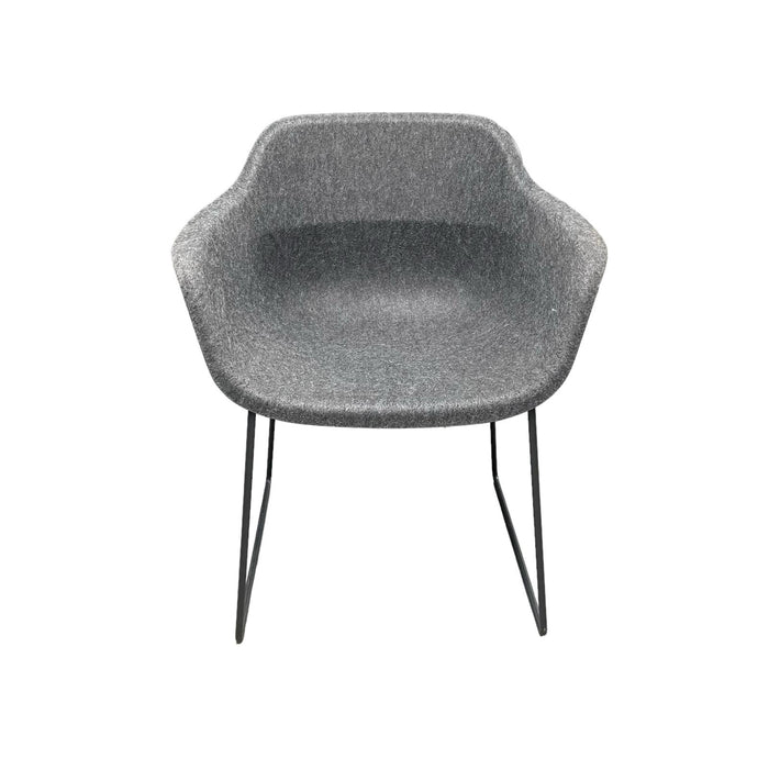 Refurbished Crona Felt Side Chair with Formfleece Shell in Dark Grey