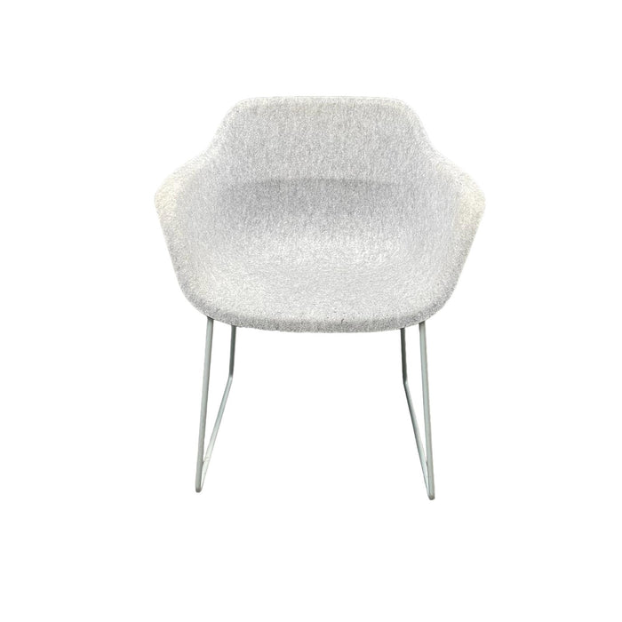 Refurbished Crona Felt Side Chair with Formfleece Shell in Light Grey