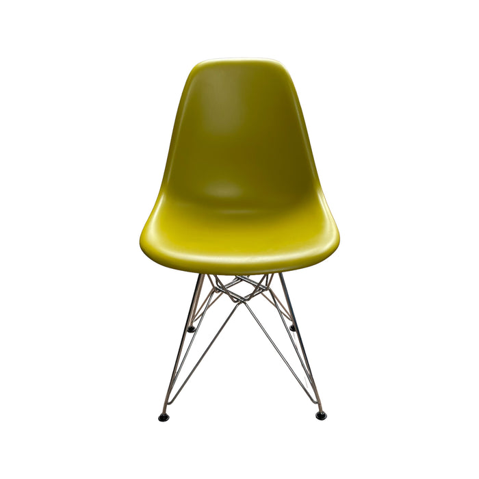 Refurbished Eames Plastic Side Chair RE DSR in Mustard Yellow