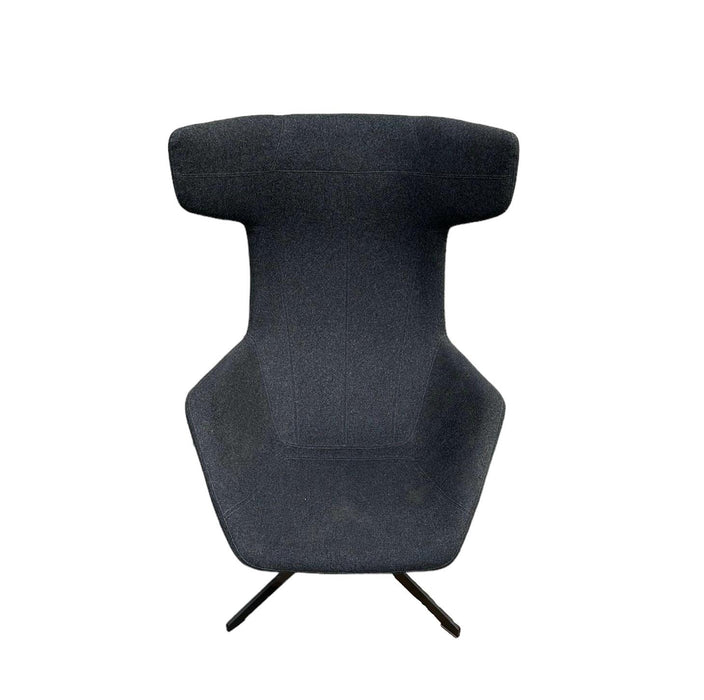 Refurbished Grey Balance Lounge Wingback Chair
