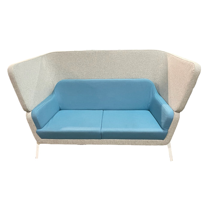 Refurbished Harc Highback Sofa - Blue Front, Grey Back