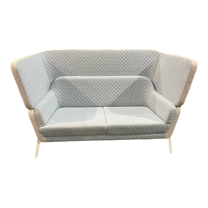 Refurbished Harc Highback Sofa - Pale Blue Front, Grey Back