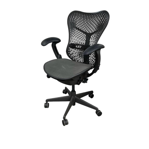 Herman Miller Mirra Chair in graphite and black.