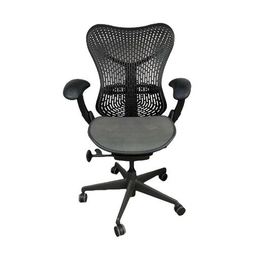 Herman Miller Mirra Chair in graphite and black.