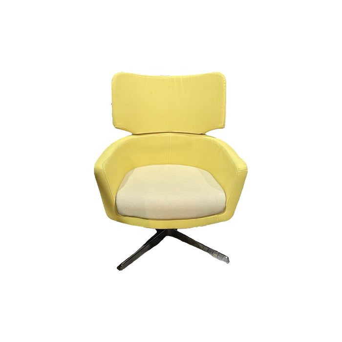 Refurbished High-back Arm Chair in Yellow