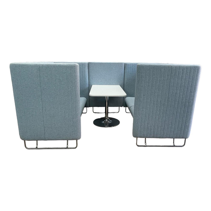 Refurbished Large Light Blue Meeting Booth with Table