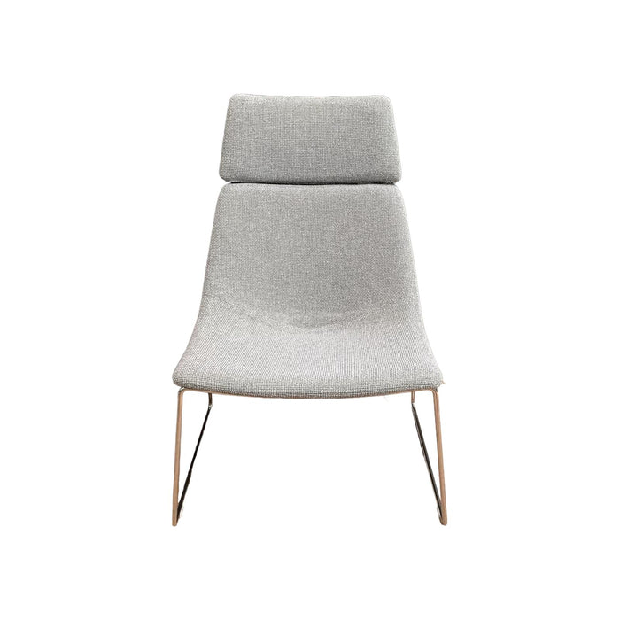 Refurbished Lounge Chair with Headrest in Grey