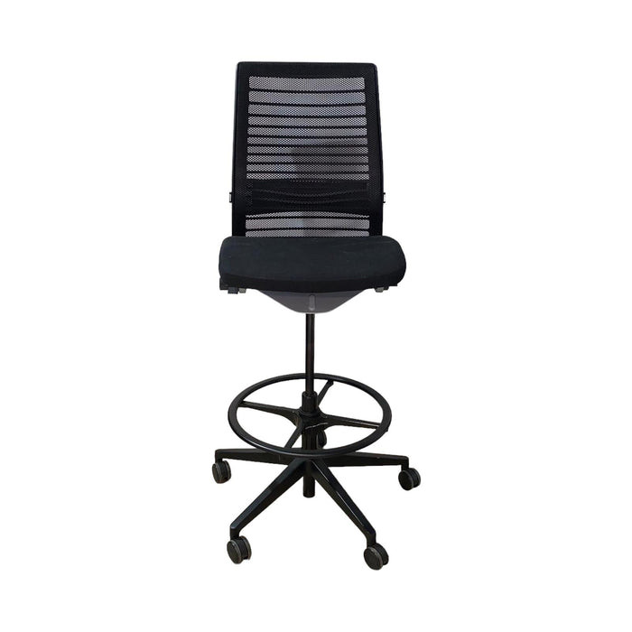 Refurbished Steelcase Think V2 black stool.