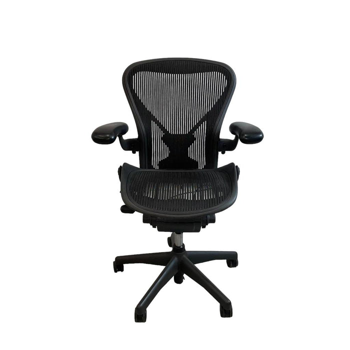 Refurbished Herman Miller Aeron Posturefit - Size B - Black - Fully Loaded - MK2
