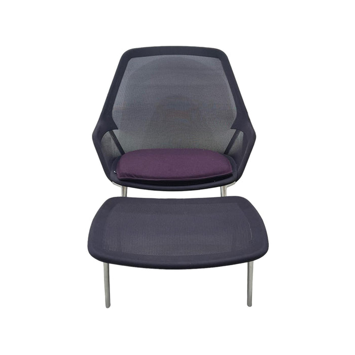 Refurbished Vitra Slow Chair & Ottoman in Purple