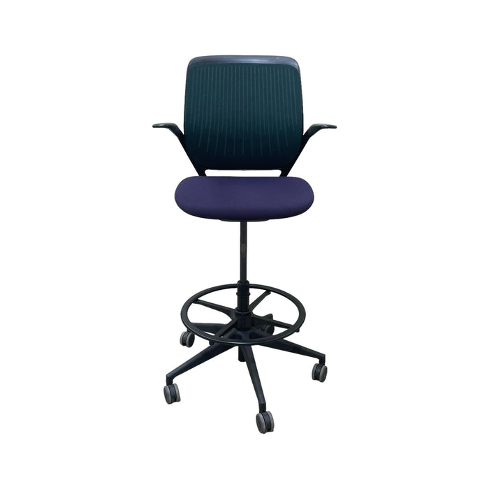 Refurbished cobi Office Chair Stool in Green & Purple