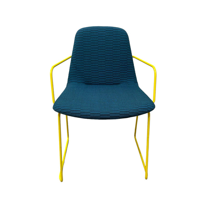 Refurbished hm58c Arm Chair in Blue & Yellow