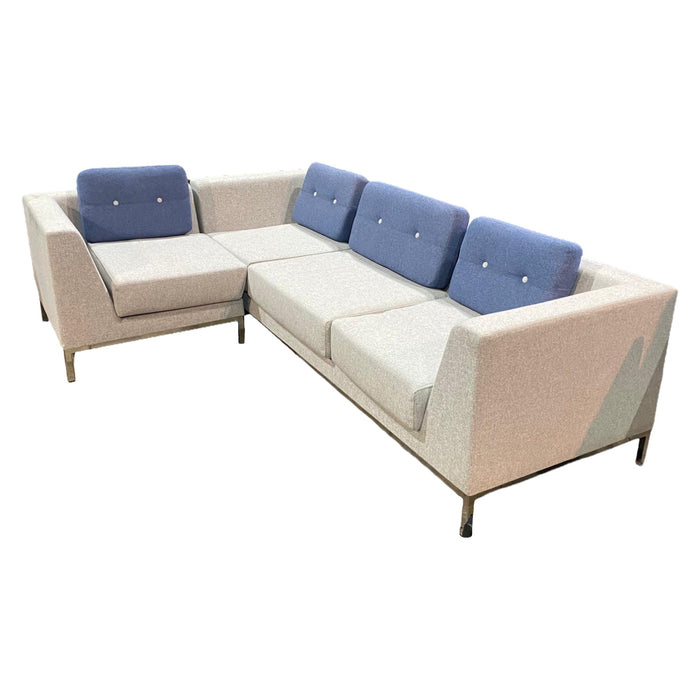 Refurbished Allermuir Octo 'L' Shape Sofa in Grey & Navy