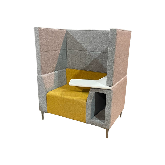 Refurbished Highback Arny Lite Single Booth in Yellow & Grey with Table