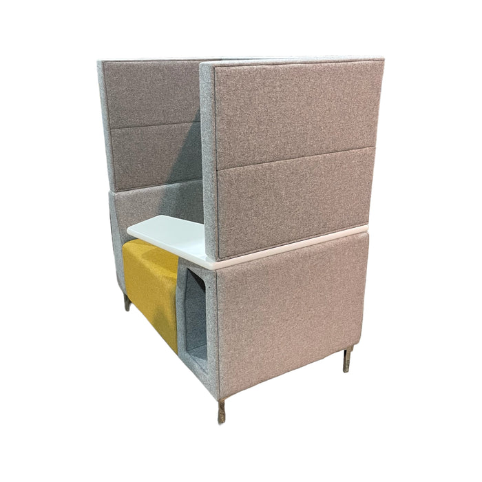 Refurbished Highback Arny Lite Single Booth in Yellow & Grey with Table