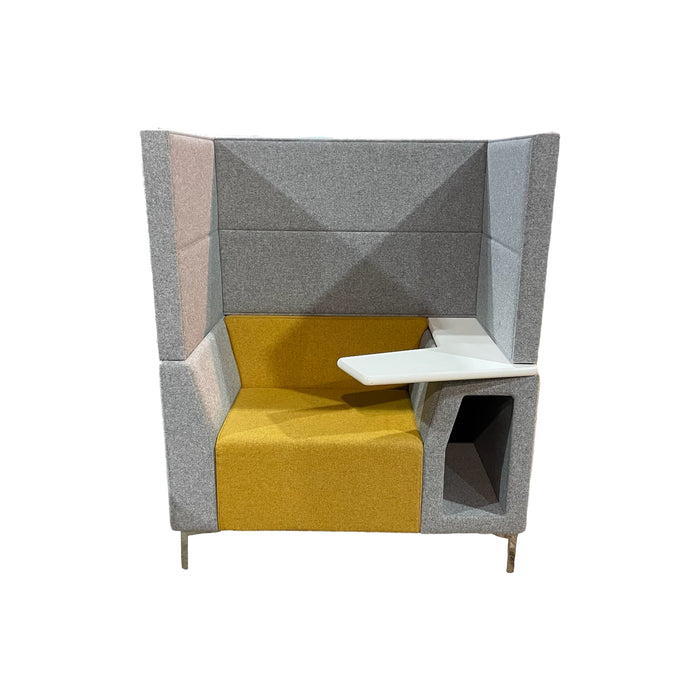 Refurbished Highback Arny Lite Single Booth in Yellow & Grey with Table