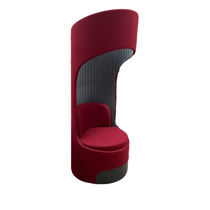 Refurbished Boss Design Cega High-Back Privacy Seat in Red & Grey