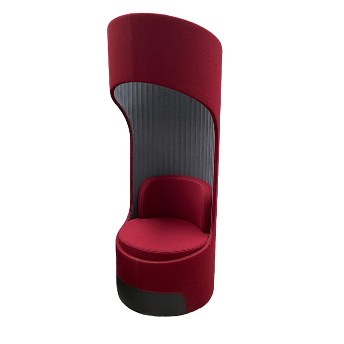 Refurbished Boss Design Cega High-Back Privacy Seat in Red & Grey