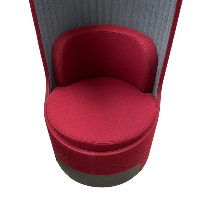 Refurbished Boss Design Cega High-Back Privacy Seat in Red & Grey