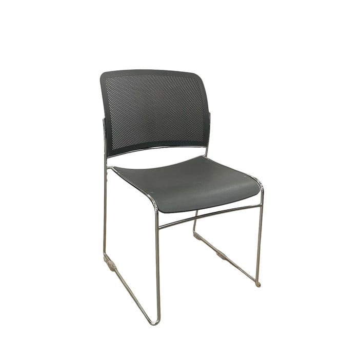 Refurbished Boss Design, Starr Stacking Chair in Dark Grey