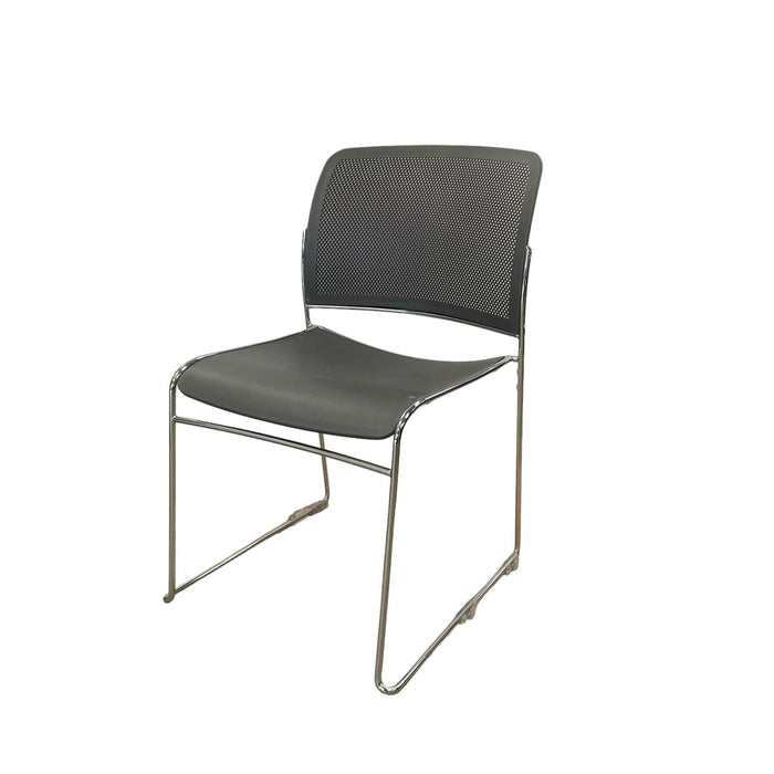 Refurbished Boss Design, Starr Stacking Chair in Dark Grey