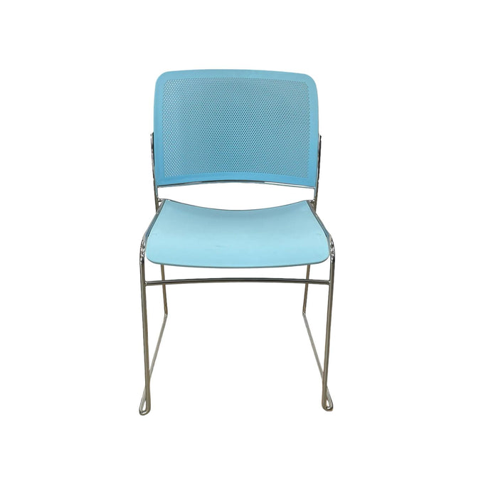 Refurbished Boss Design, Starr Stacking Chair in Light Blue