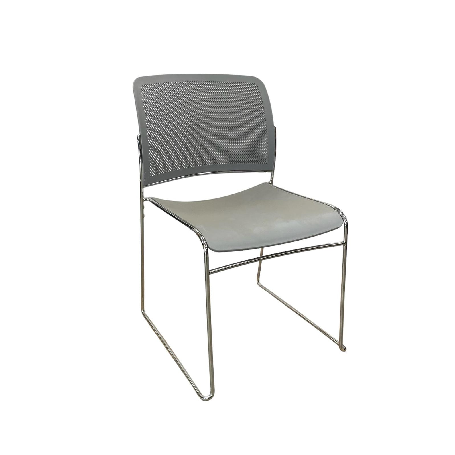 Refurbished Boss Design, Starr Stacking Chair in Light Grey — Zero