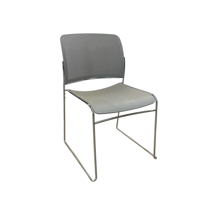 Refurbished Boss Design, Starr Stacking Chair in Light Grey
