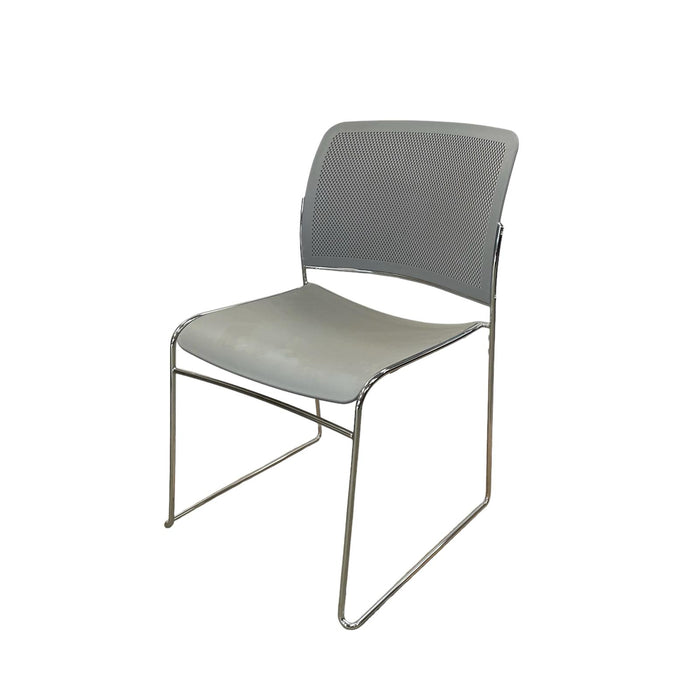 Refurbished Boss Design, Starr Stacking Chair in Light Grey