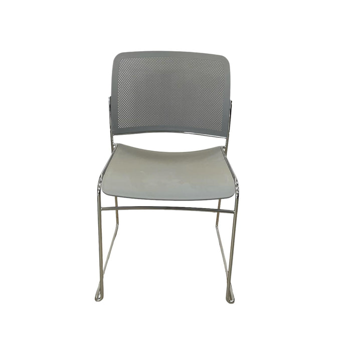 Refurbished Boss Design, Starr Stacking Chair in Light Grey