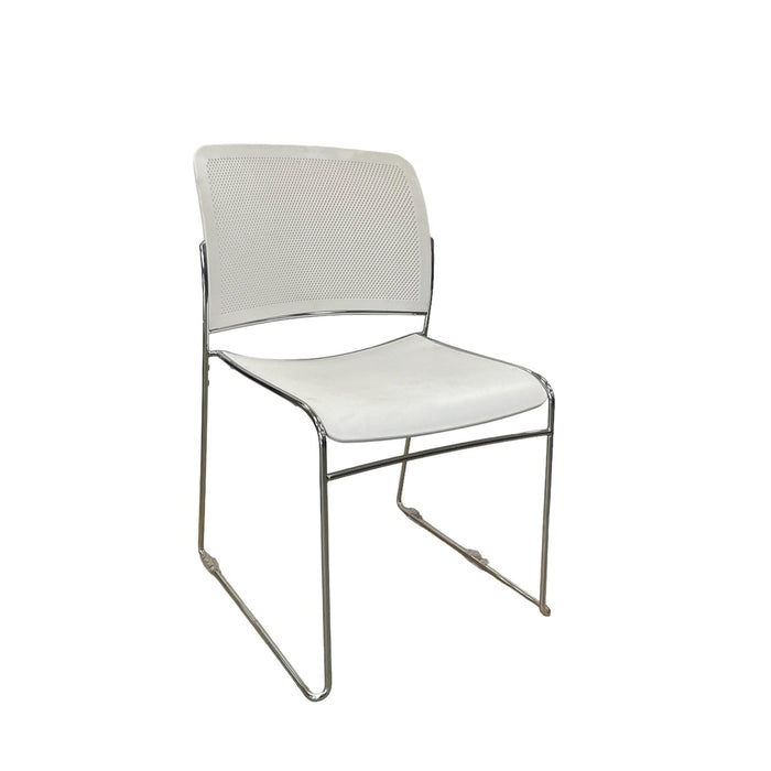 Refurbished Boss Design, Starr Stacking Chair in White