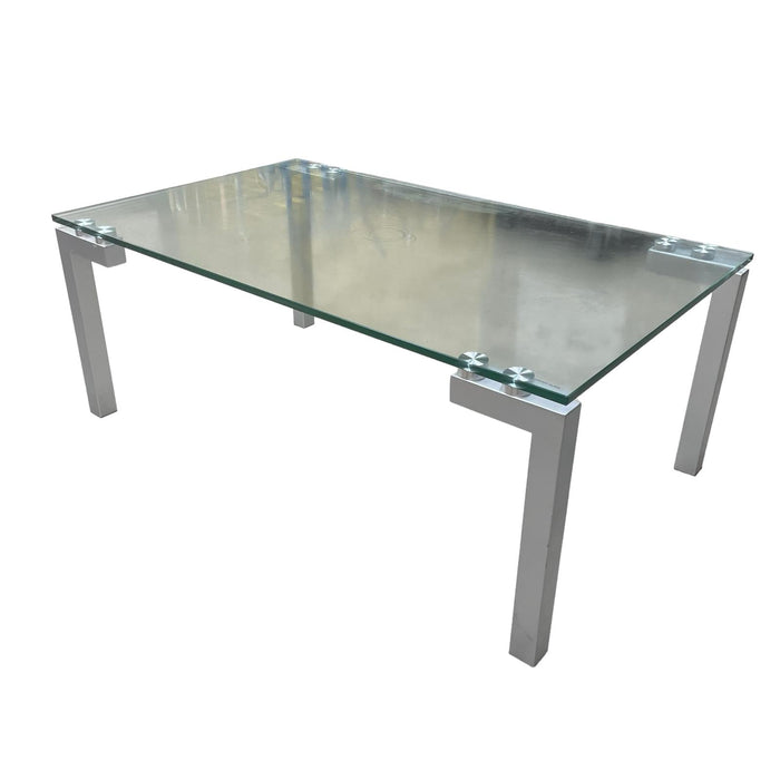Refurbished Clear Glass Coffee Table - Rectangular