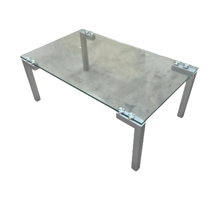 Refurbished Clear Glass Coffee Table - Rectangular