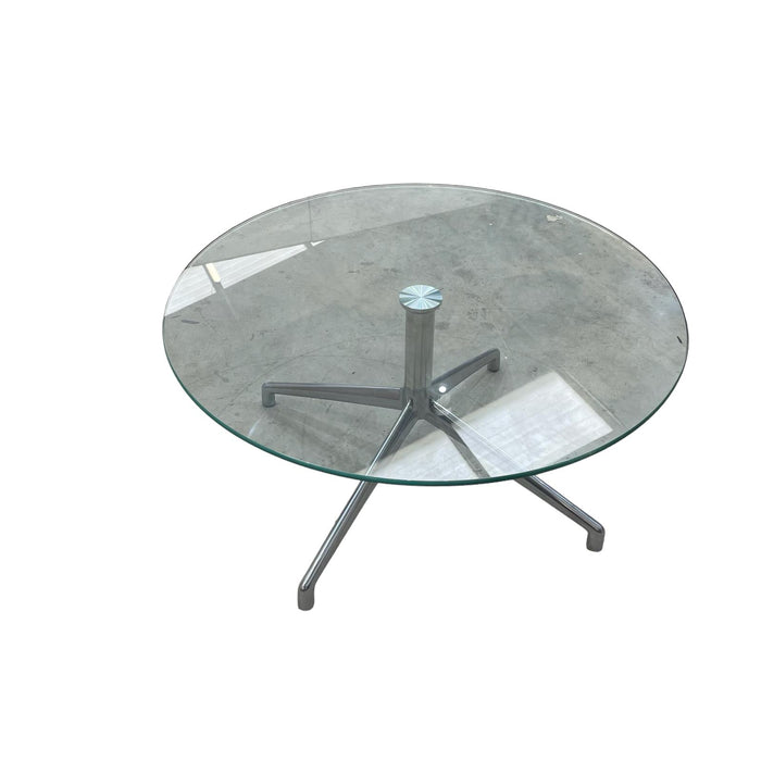 Refurbished Clear Glass Coffee Table - Round