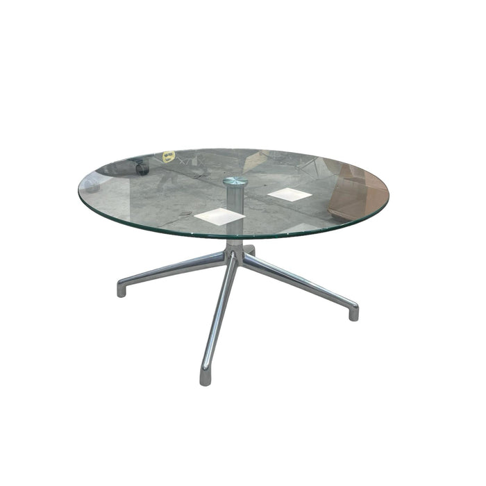 Refurbished Clear Glass Coffee Table - Round