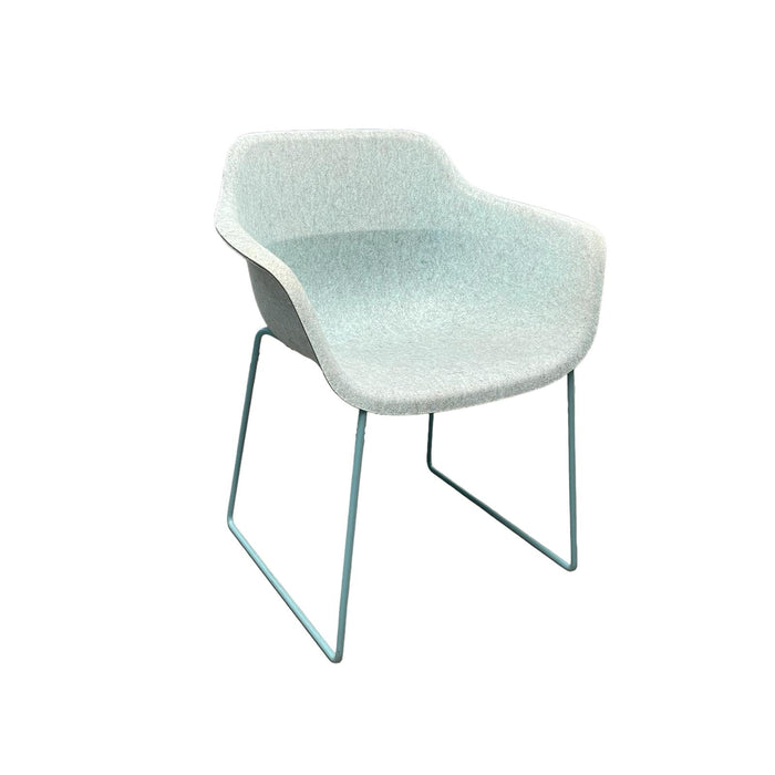 Refurbished Crona Felt Side Chair with Formfleece Shell in Blue