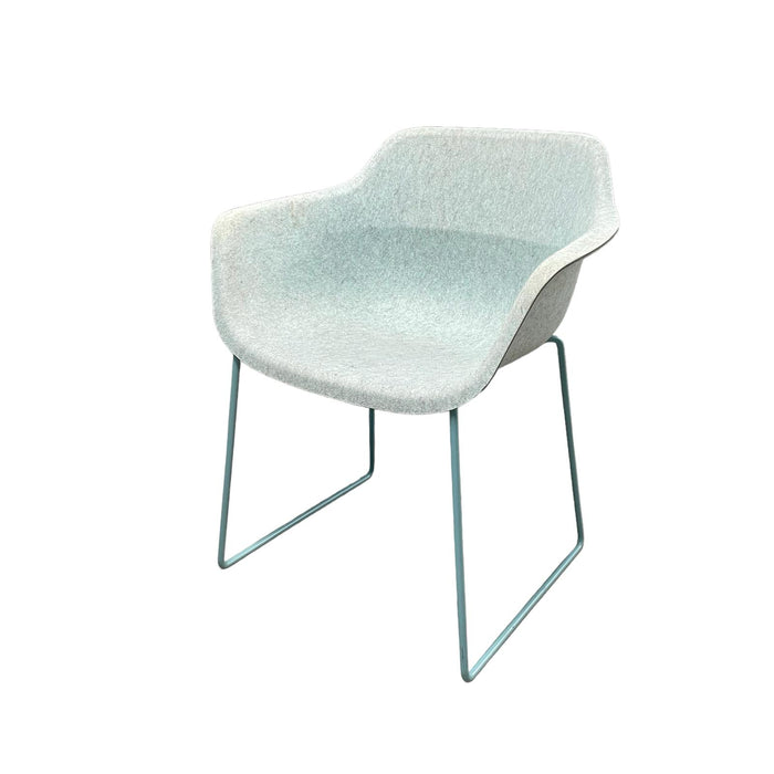 Refurbished Crona Felt Side Chair with Formfleece Shell in Blue