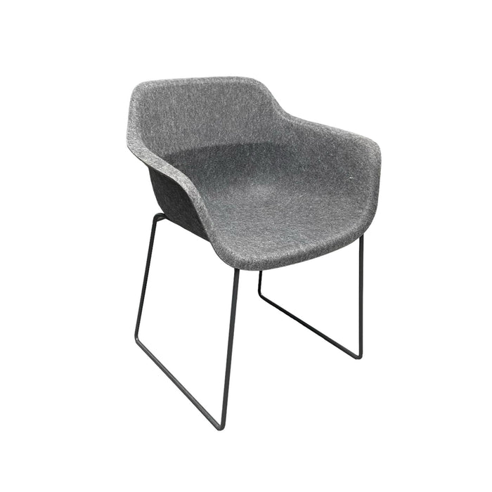 Refurbished Crona Felt Side Chair with Formfleece Shell in Dark Grey