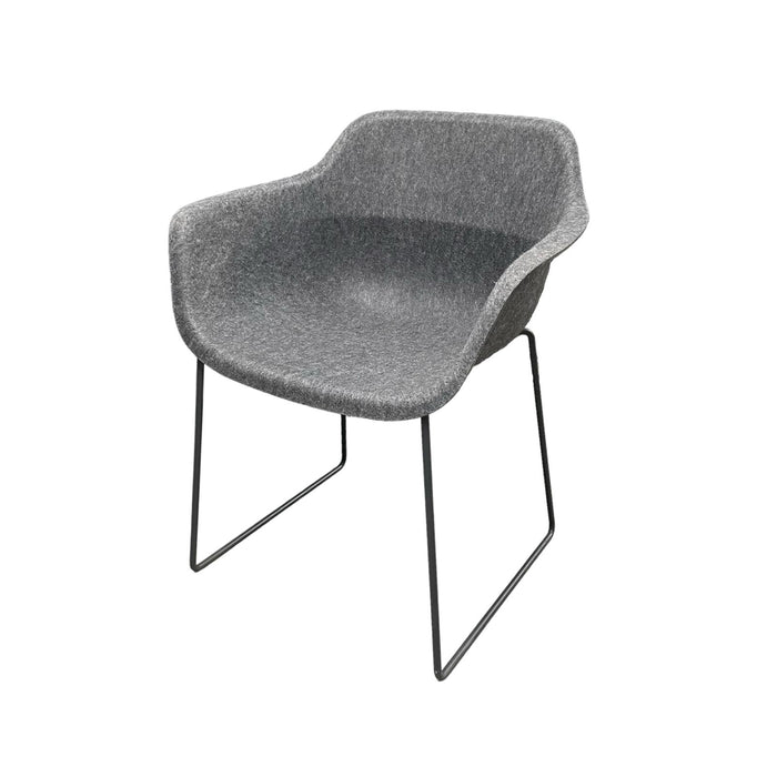 Refurbished Crona Felt Side Chair with Formfleece Shell in Dark Grey