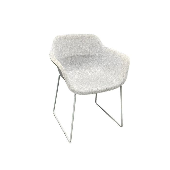 Refurbished Crona Felt Side Chair with Formfleece Shell in Light Grey