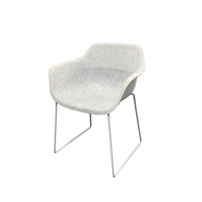 Refurbished Crona Felt Side Chair with Formfleece Shell in Light Grey