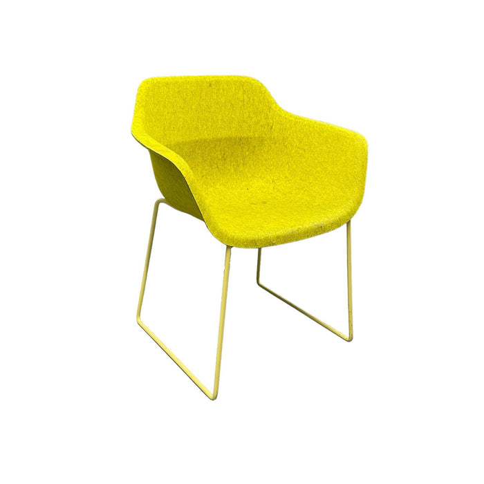 Refurbished Crona Felt Side Chair with Formfleece Shell in Yellow