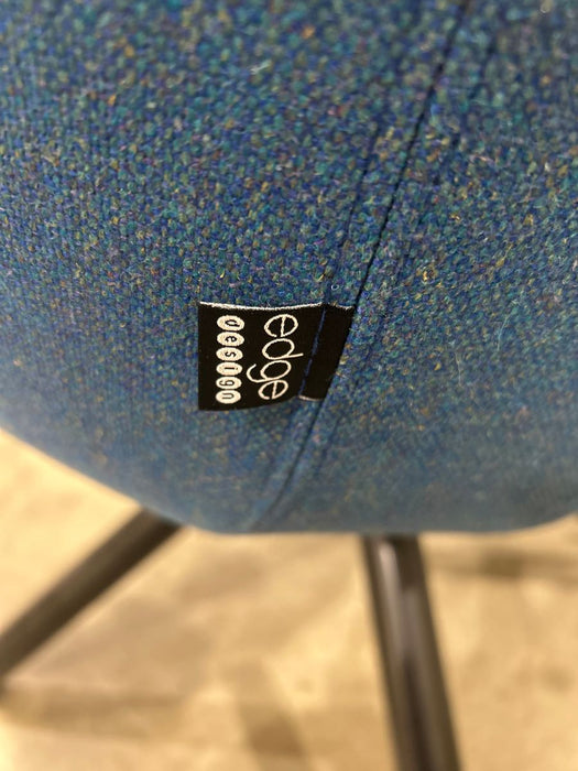 Refurbished Edge Design Runna Blue Upholstered Tub Lounge Chair