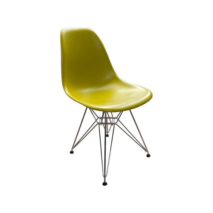 Refurbished Eames Plastic Side Chair RE DSR in Mustard Yellow