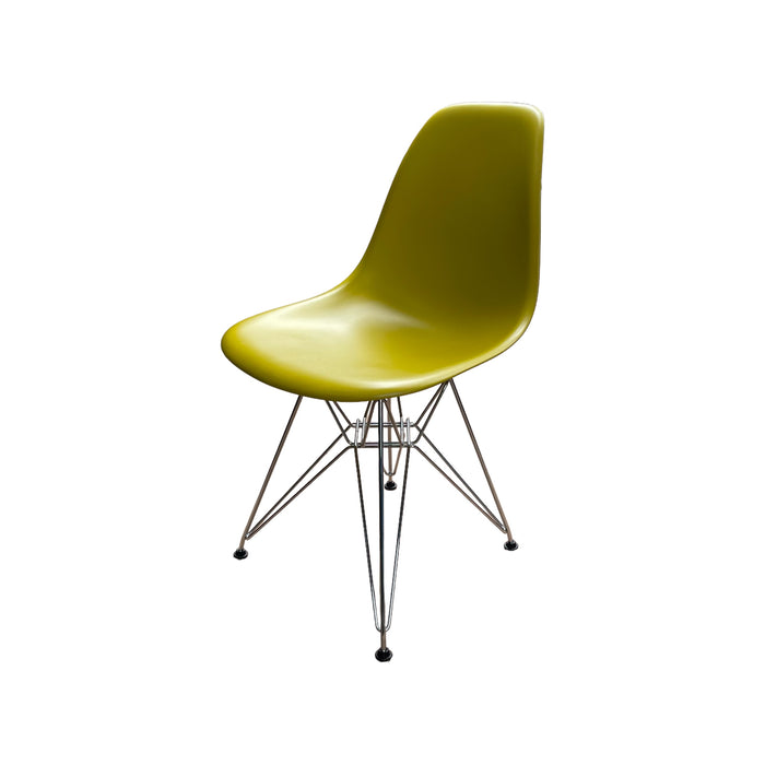 Refurbished Eames Plastic Side Chair RE DSR in Mustard Yellow